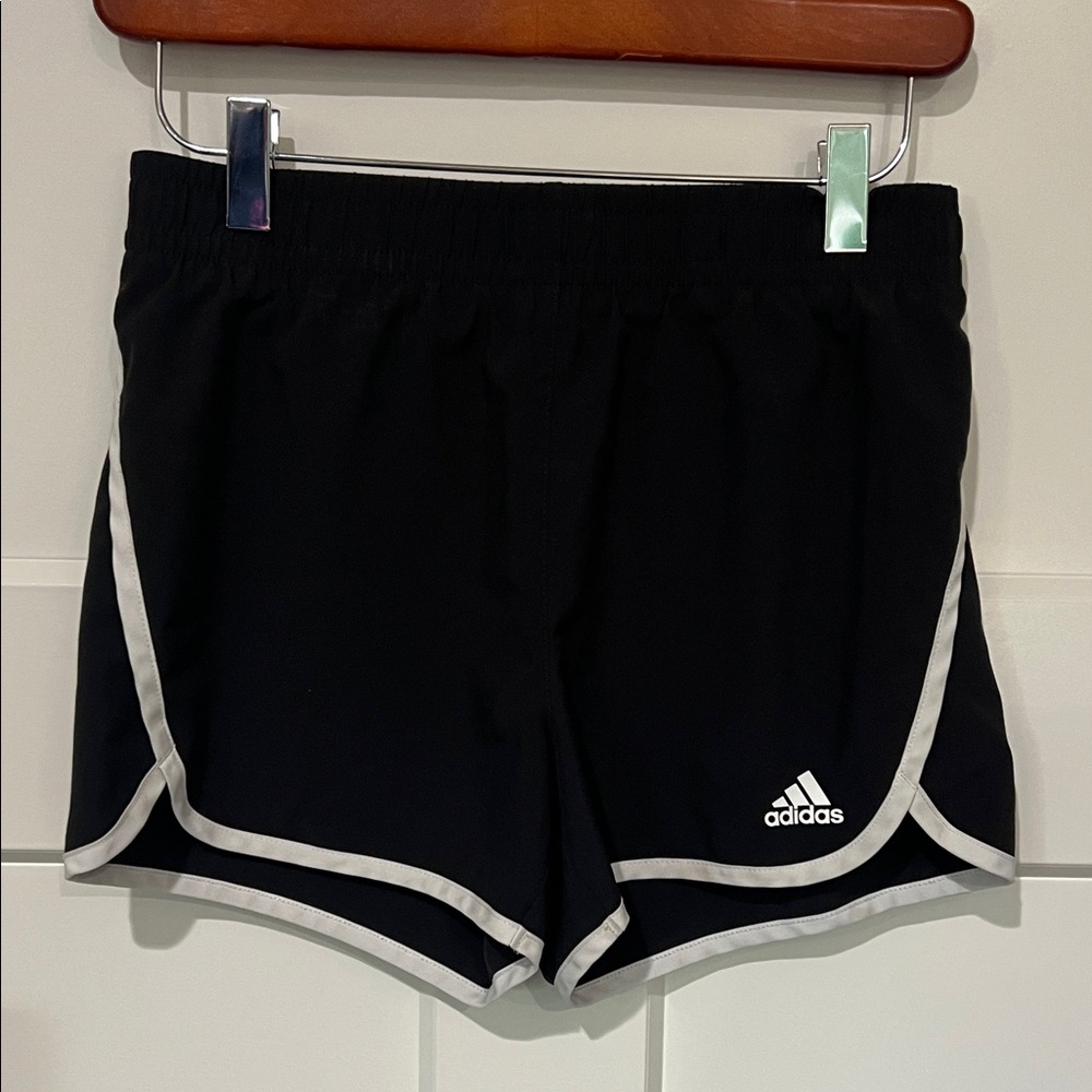 Adidas Black Running Shorts with White Trim Sz L/14